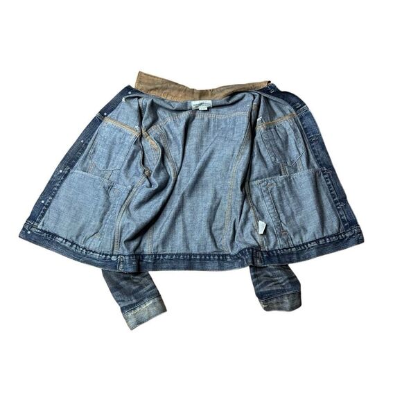 Y2K Polo Ralph Lauren Denim & Supply Distressed Trucker Jacket Large - Picture 10 of 12